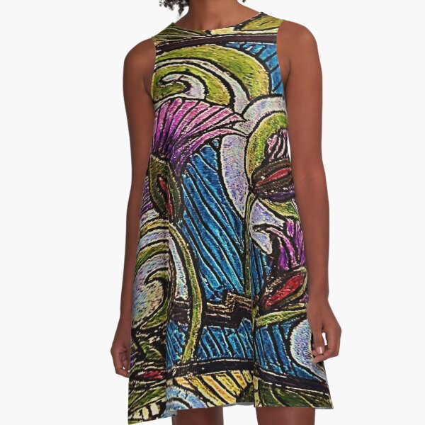 Olive and Asters A-Line Dress
