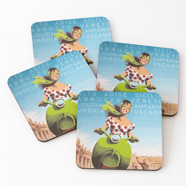 Item preview, Beautiful Girl traveling Italy Vintage travel ad designed and sold by Glimmersmith.