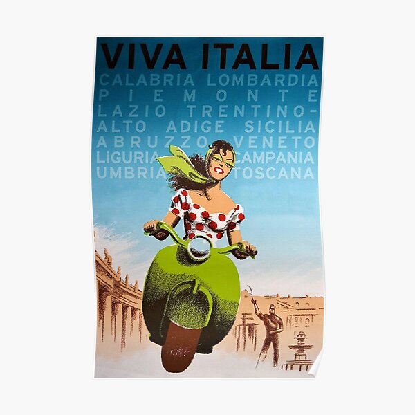 Beautiful Girl traveling Italy Vintage travel ad Poster