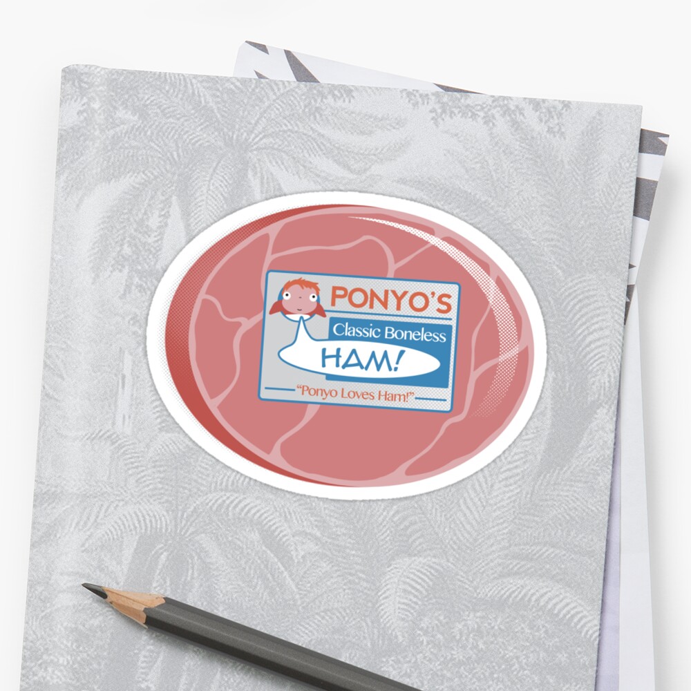 "Ponyo's Ham" Stickers by WalnutSoap | Redbubble