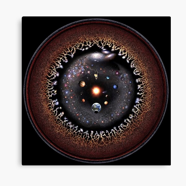 Observable Universe Logarithmic Illustration (2019 Version!) Canvas Print