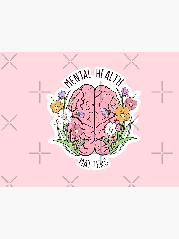 Mental Health Matters Floral Quote Art Art Print By