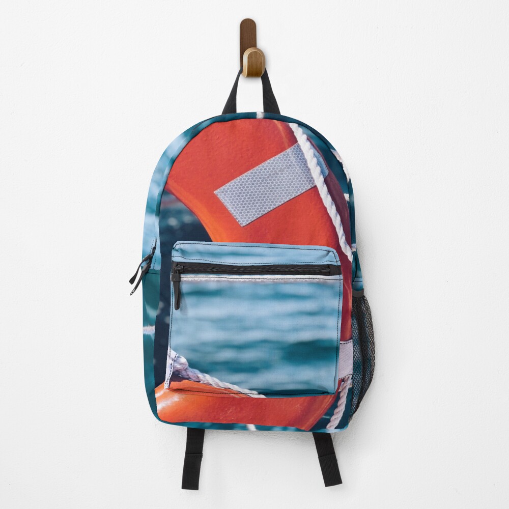 Seas The Day on a backpack