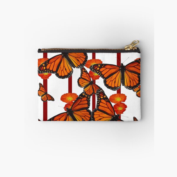 Item preview, MONARCH BUTTERFLIES POPPY PATTERNS MODERN WHITE ART  designed and sold by sharlesart.