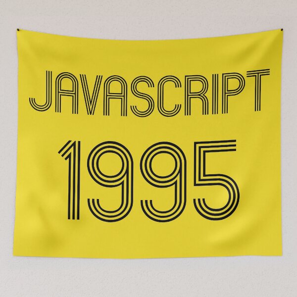 Item preview, JavaScript 1995 Year of 1st Release Black Retro Text Design designed and sold by geeksta.