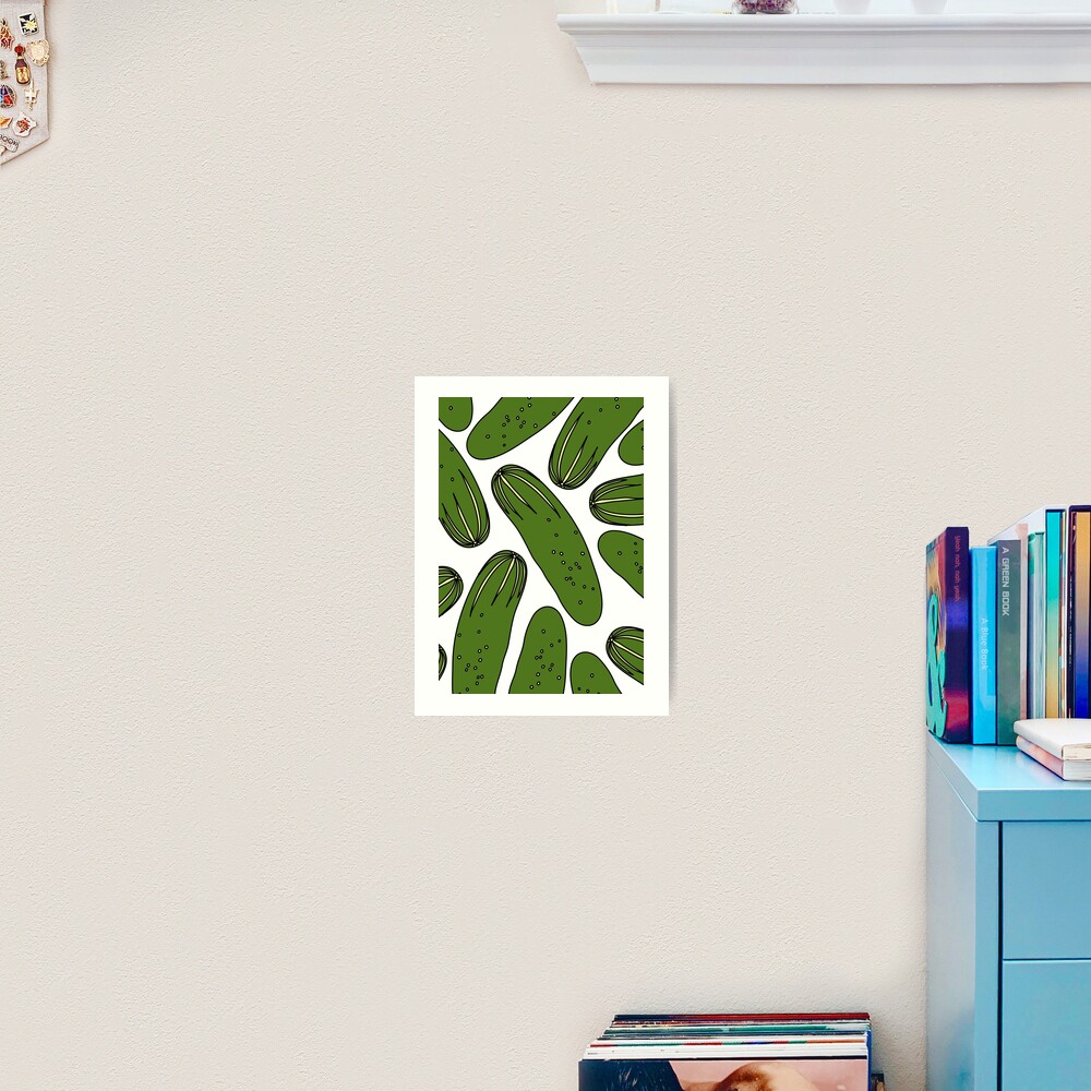 Green Pickles Cucumbers Art Print