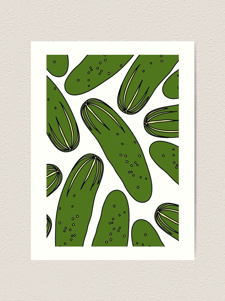 Alternate view of Green Pickles Cucumbers Art Print