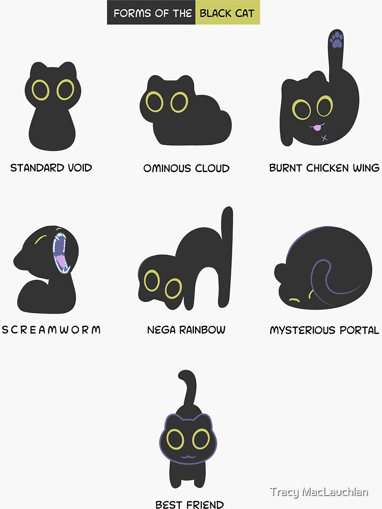 Thumbnail 3 of 3, Sticker, Forms of the Black Cat designed and sold by saetje.