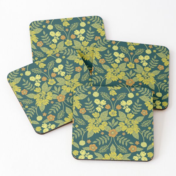 Item preview, Yellow, Green, Orange & Teal Floral Pattern designed and sold by somecallmebeth.