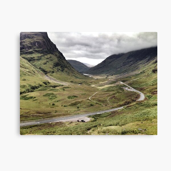 The A82 road sweeps through Glencoe, Highlands of Scotland Canvas Print