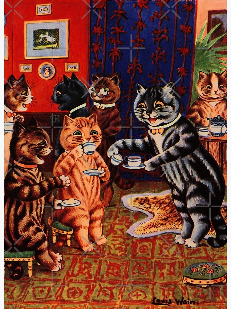 Louis Wain Thinking Cat Art Print