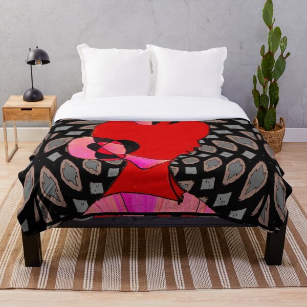 Perfume Botticelli with Red Face Throw Blanket