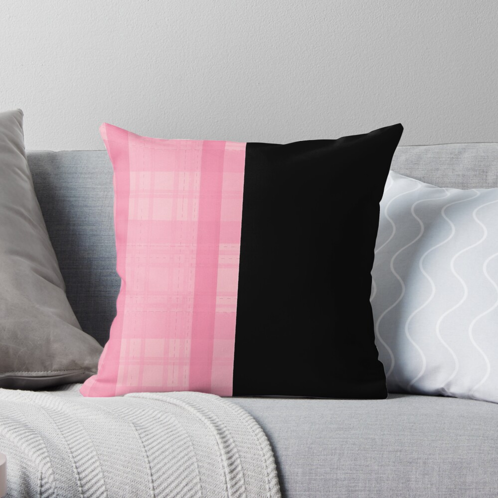 Pink and black store pillows