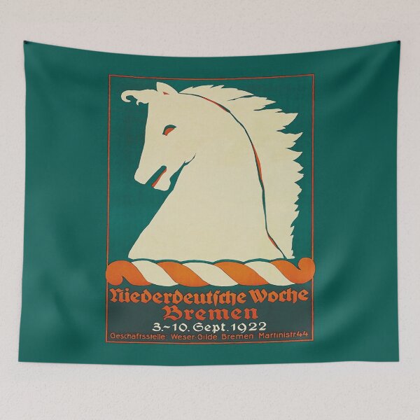 Item preview, German Vintage horse racing sport and travel advert designed and sold by Glimmersmith.