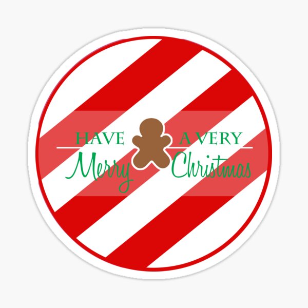 Christmas Stripes - Gingerbread Man Sticker