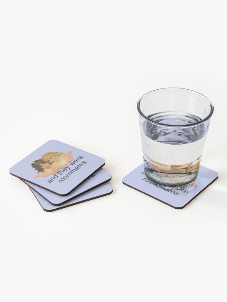 Alternate view of And They Were Roommates Meme with Angels Coasters (Set of 4)