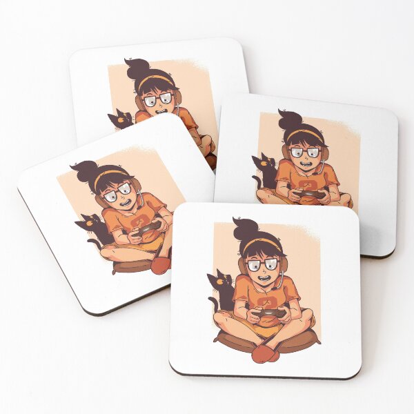 Item preview, Gamer Girl with Black Cat designed and sold by Cute and Funny Animal Art Designs.