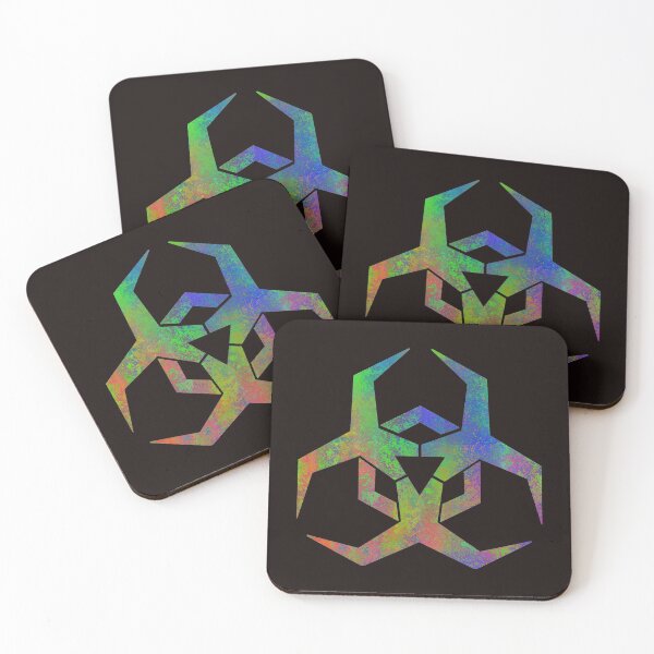 Item preview, Rainbow Rust Futuristic Biohazard Symbol designed and sold by Dator.