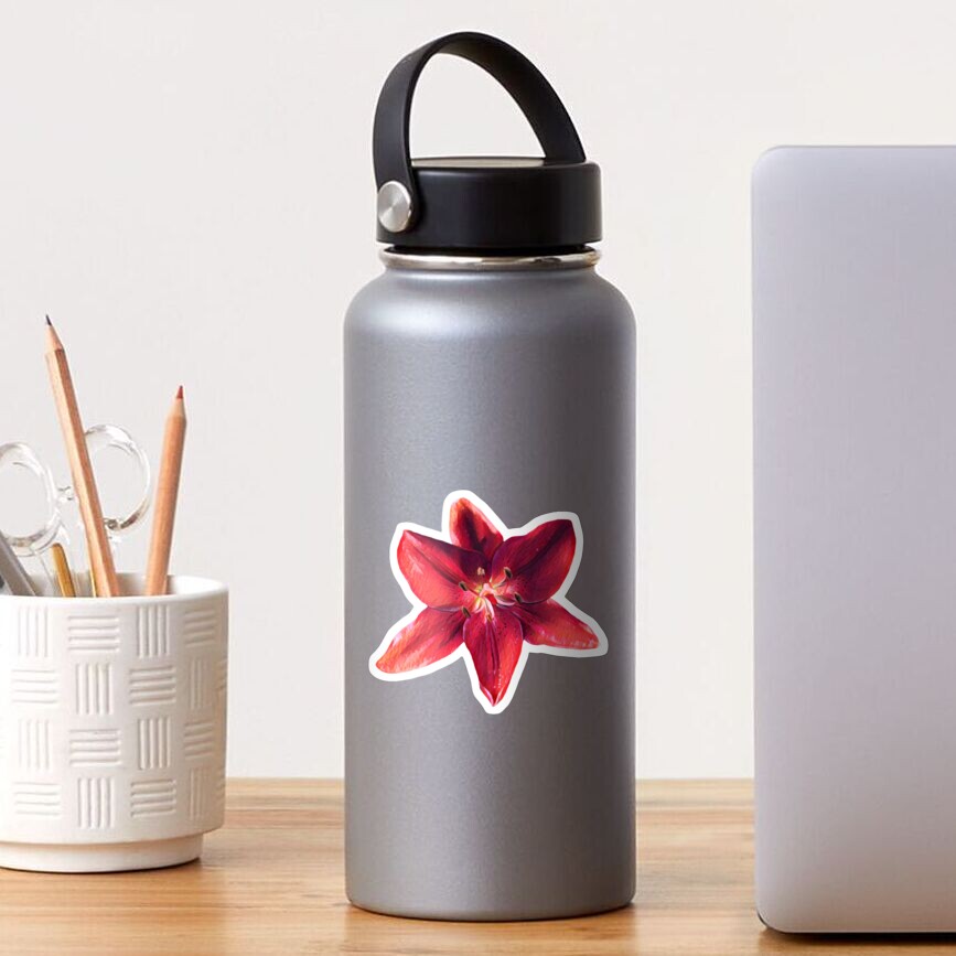 Red Lily Bloom Sticker