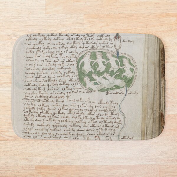 Voynich Manuscript. Illustrated codex hand-written in an unknown writing system Bath Mat