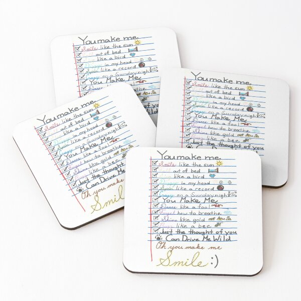 You Make Me Smile, song lyrics by Uncle Kracker Coasters (Set of 4)