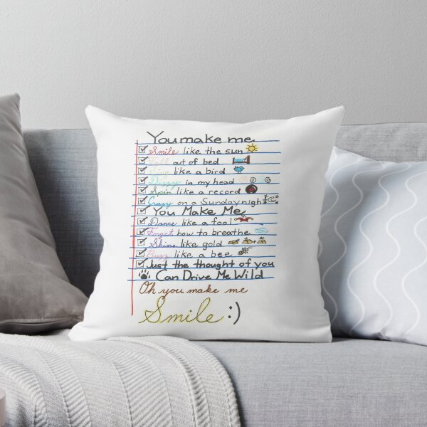 You Make Me Smile, song lyrics by Uncle Kracker Throw Pillow