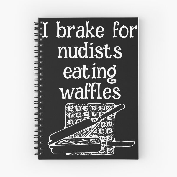 Item preview, Funny nudist graphic I brake for nudists eating waffles. designed and sold by dcanimal.