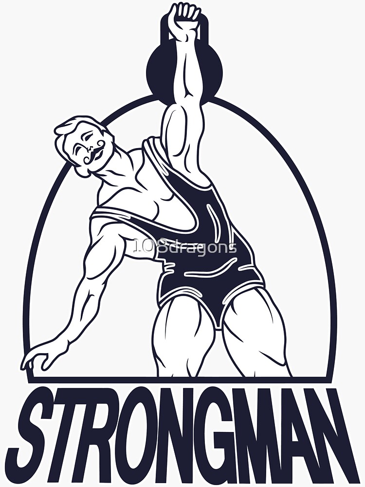 Strongman Physical Culture Vintage Bodybuilder Strongman Art Deco Kettlebell Sticker