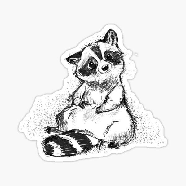 Thoughtful Raccoon Sticker