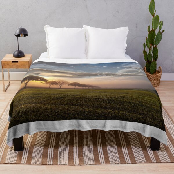 Item preview, Foggy Sunrise Morning Over Field Photographic Artwork designed and sold by PODLizardWizard.
