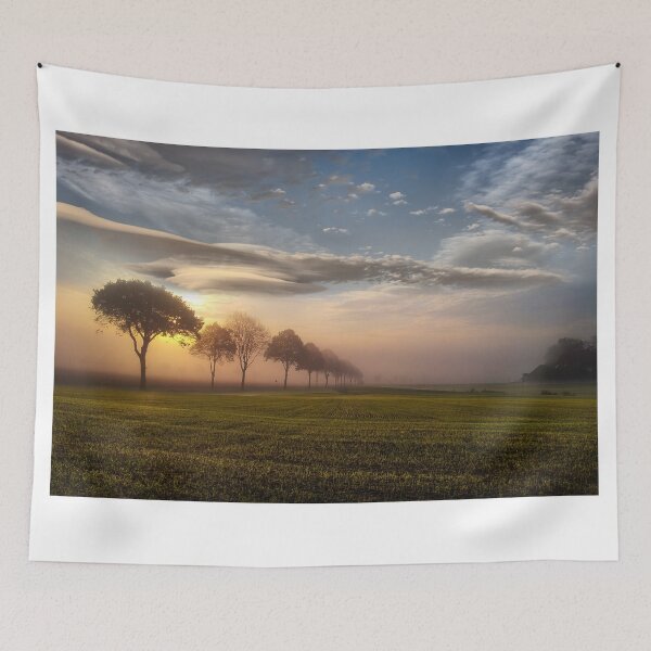 Item preview, Foggy Sunrise Morning Over Field Photographic Artwork designed and sold by PODLizardWizard.