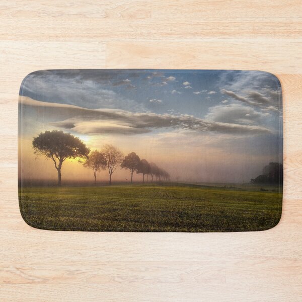 Item preview, Foggy Sunrise Morning Over Field Photographic Artwork designed and sold by PODLizardWizard.