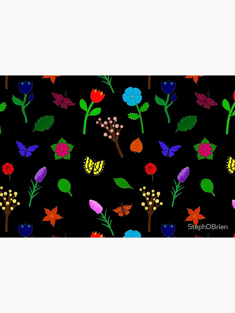 Scattered Flowers and Butterflies, no background by StephOBrien