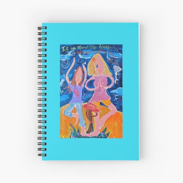 Tree pose Asana Vrkasana Yoga drawing Spiral Notebook for Sale by DhanaART