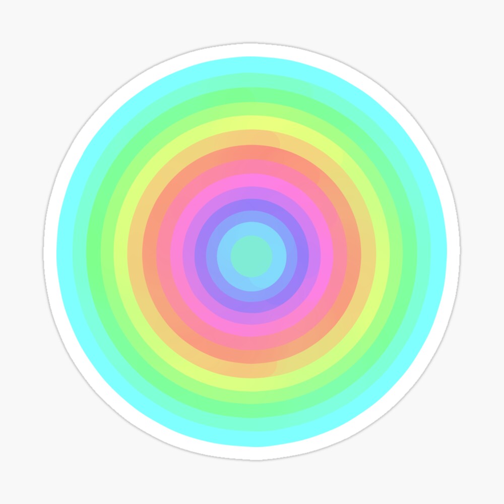 Rainbow Circle Form - Rainbow Pastel Color Design for Round Pattern Lovers