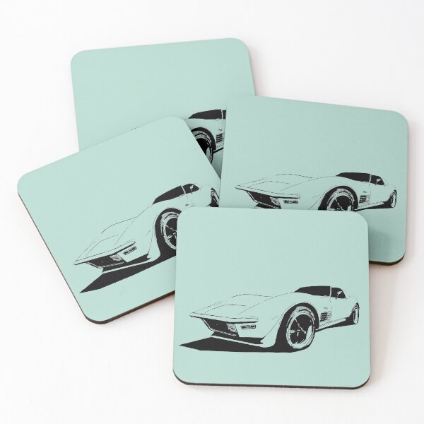 Item preview, 1971 Chevy Corvette - stylized black on light background  designed and sold by mal-photography.