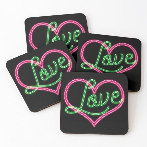 Item preview, Neon Heart / Love in Green and Pink designed and sold by blueskiesforme.