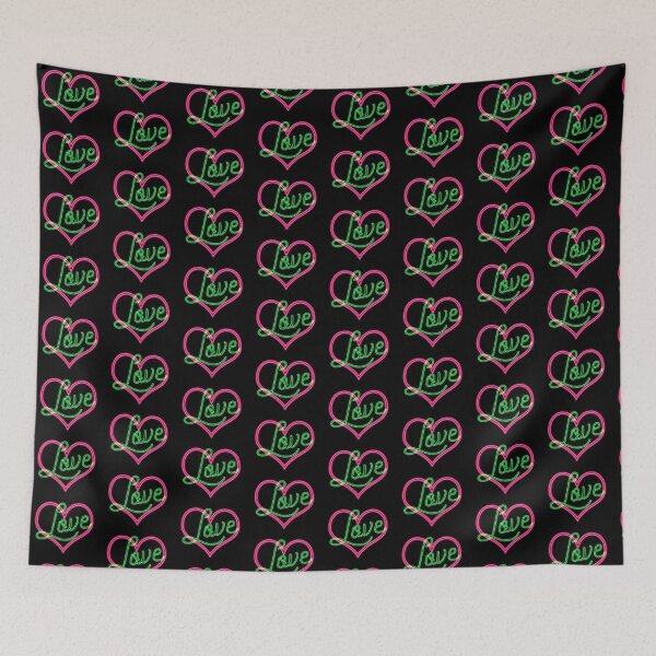 Item preview, Neon Heart / Love in Green and Pink designed and sold by blueskiesforme.