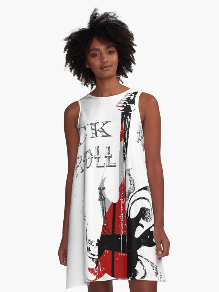 Thumbnail 1 of 4, A-Line Dress, Rock and Roll designed and sold by Lehonani.