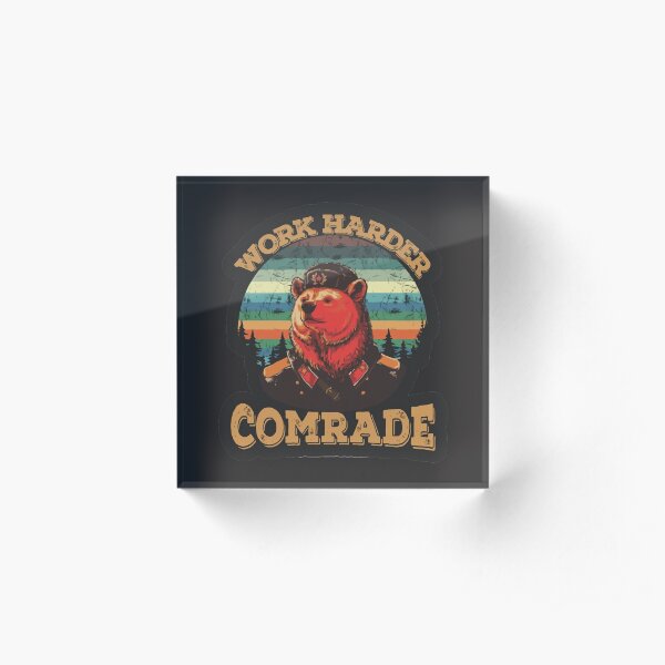 WORK HARDER Acrylic Block