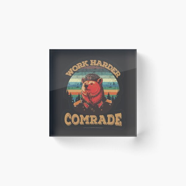 WORK HARDER Acrylic Block