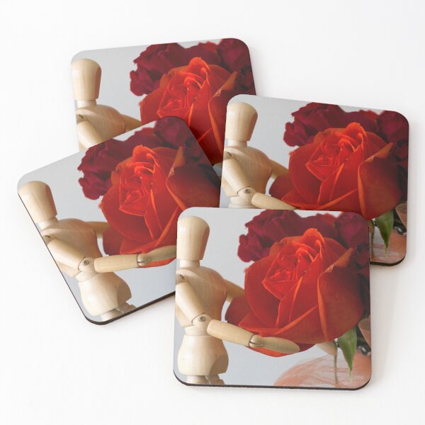 Item preview, wood model with rose designed and sold by MoreGoodArt.