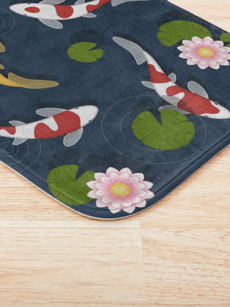 Alternate view of Japanese Koi Fish Pond Bath Mat