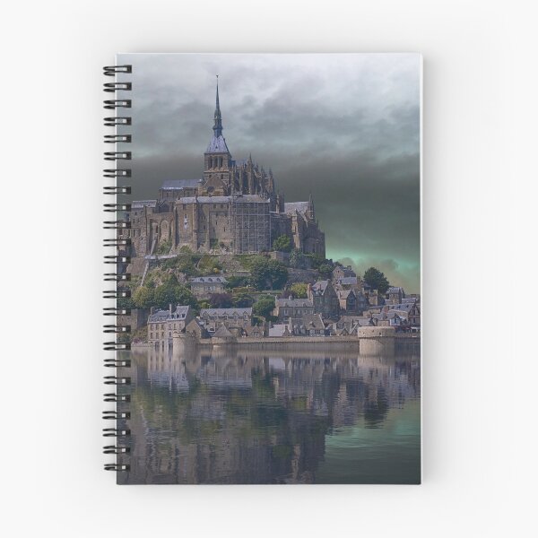 Item preview, Landscape of towering medieval island castle designed and sold by PODLizardWizard.