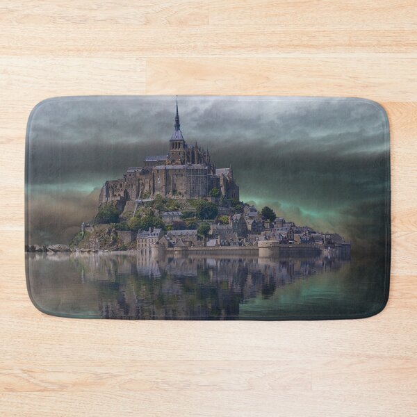 Item preview, Landscape of towering medieval island castle designed and sold by PODLizardWizard.
