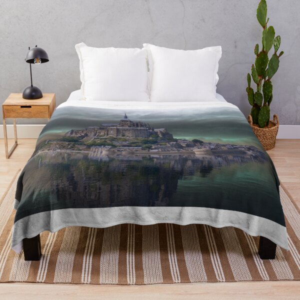 Item preview, Landscape of towering medieval island castle designed and sold by PODLizardWizard.