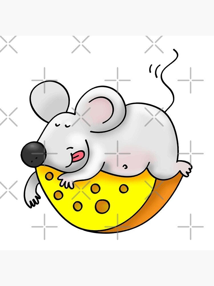 "I Dream of Cheese Funny Mouse Sleeping on Cheese " Coasters (Set of