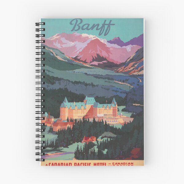 Item preview, Banff Canada Print, Banff Springs Hotel, Canadian Rockies Print, Vintage Travel Poster designed and sold by vintagevivian.