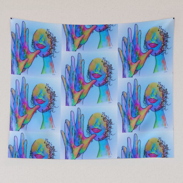 Item preview, ASL Grandmother in Blue Overtones designed and sold by EloiseArt.