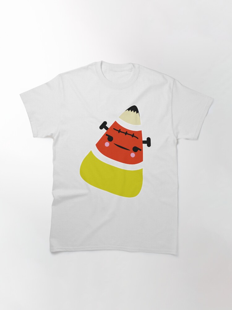 Thumbnail 2 of 7, Classic T-Shirt, "Monster Man" Candy Corn Orange Pumpkin Yellow Halloween Spooky Fun designed and sold by CanisPicta.